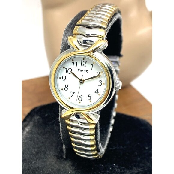 Timex Women's Watch T21854 Quartz Two Tone Stainless Steel Expansion Band 25mm - Picture 1 of 13